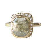 14k Rustic Diamond Reflection Ring.