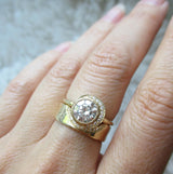 14k canyon diamond ring with round brilliant diamonds. 