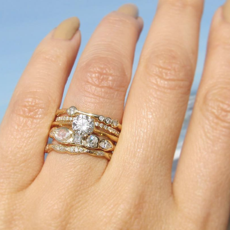 14K Journey Treasure Diamond Ring on Woman's Hand.