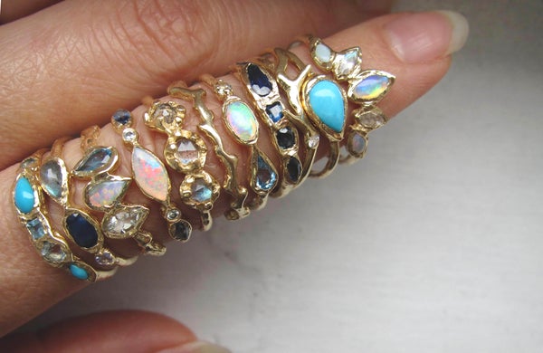 Handcrafted gemstone rings