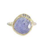 14K yellow gold Tanzanite blue sapphire Middle Cove Ring