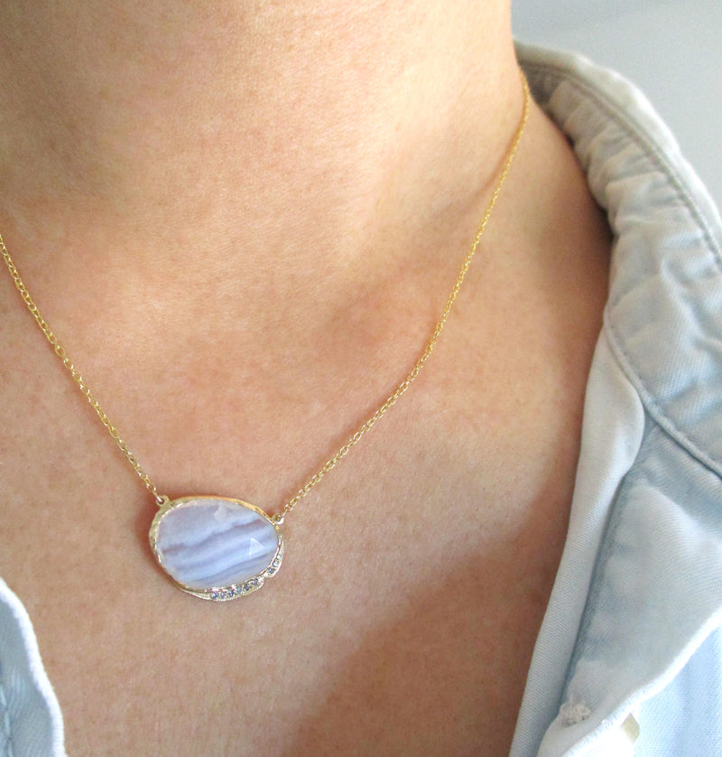 Blue Lace Agate Hidden Cove Necklace