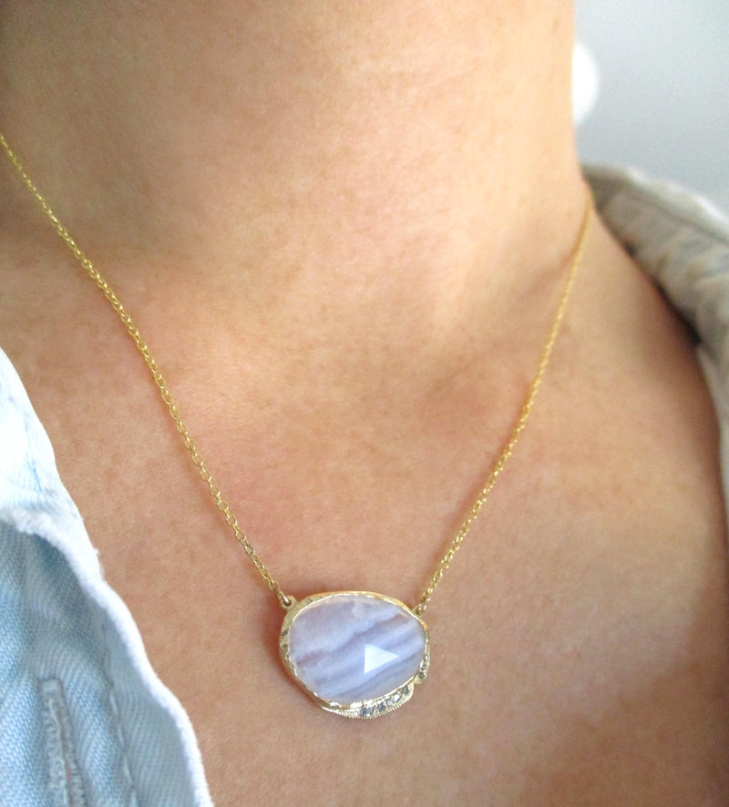 Blue Lace Agate Hidden Cove Necklace