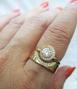Crescent Diamond Ring