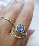 Crescent Ombre Blue Sapphire Ring