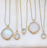 Moonstone Cove Necklace with White Round Brilliant Diamonds as part of a Set.