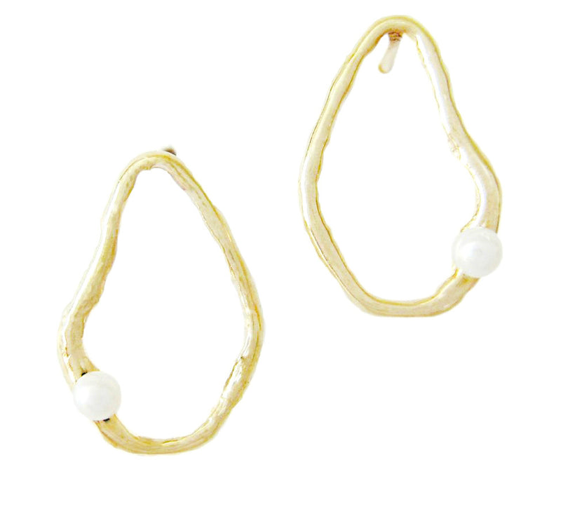 Yellow Gold Oysterette Earrings