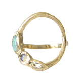 opal and aquamarine gold ring.