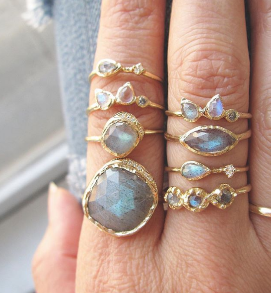 Labradorite gold ring deals