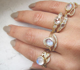 Lava Ribbon Ring with White Round Brilliant Diamonds.