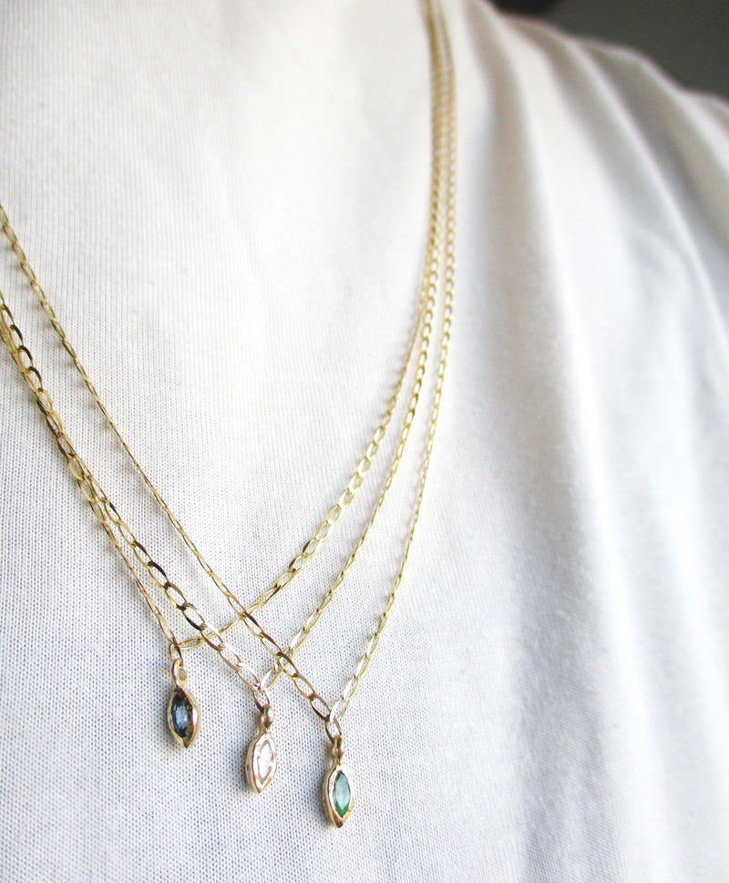 3 Bud Sapphire Necklaces.