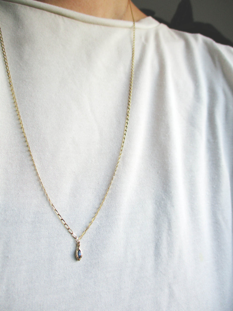 Gold Bud Sapphire Necklace.
