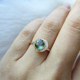 Crescent Green Sapphire Ring