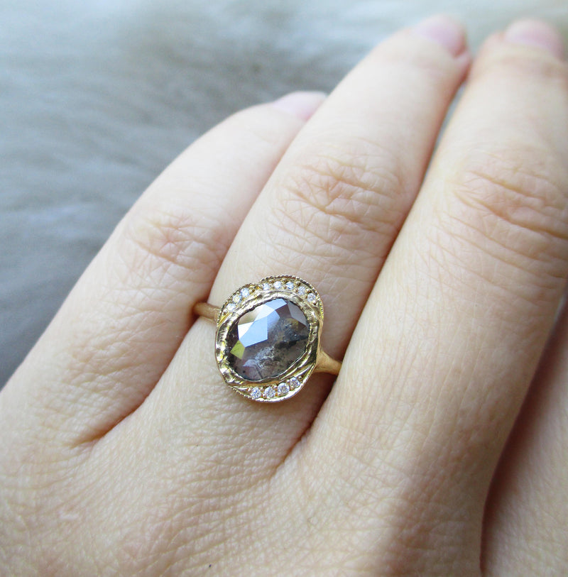 Oasis Salt and Pepper Diamond Ring