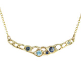 Misa Jewelry Tide Pool sapphire blue topaz aquamarine necklace.