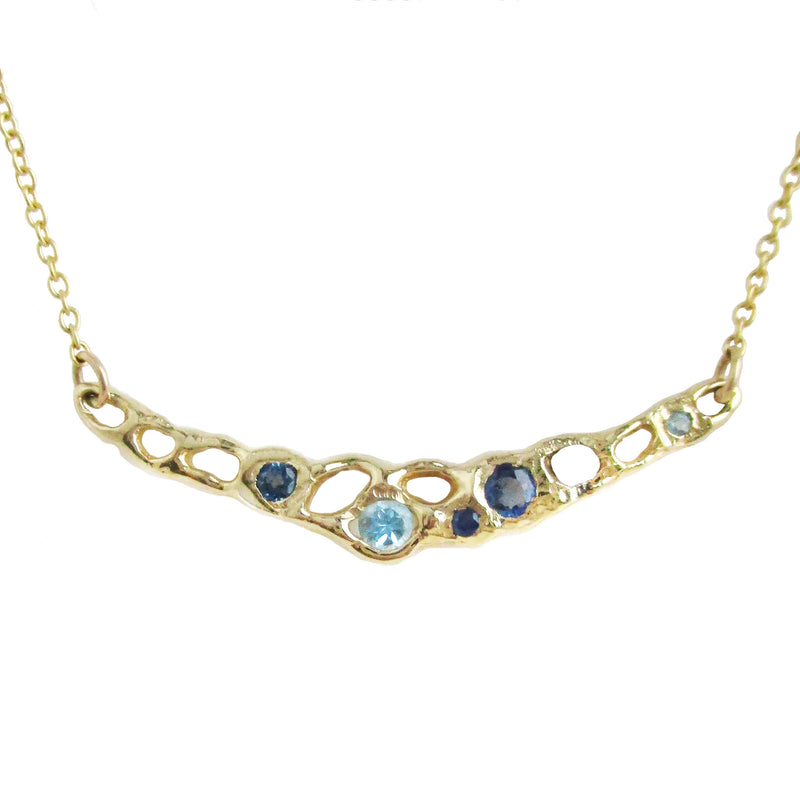 Misa Jewelry Tide Pool sapphire blue topaz aquamarine necklace.