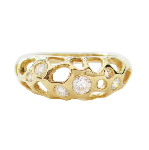 Misa Jewelry tide pool 14K gold diamond  ring