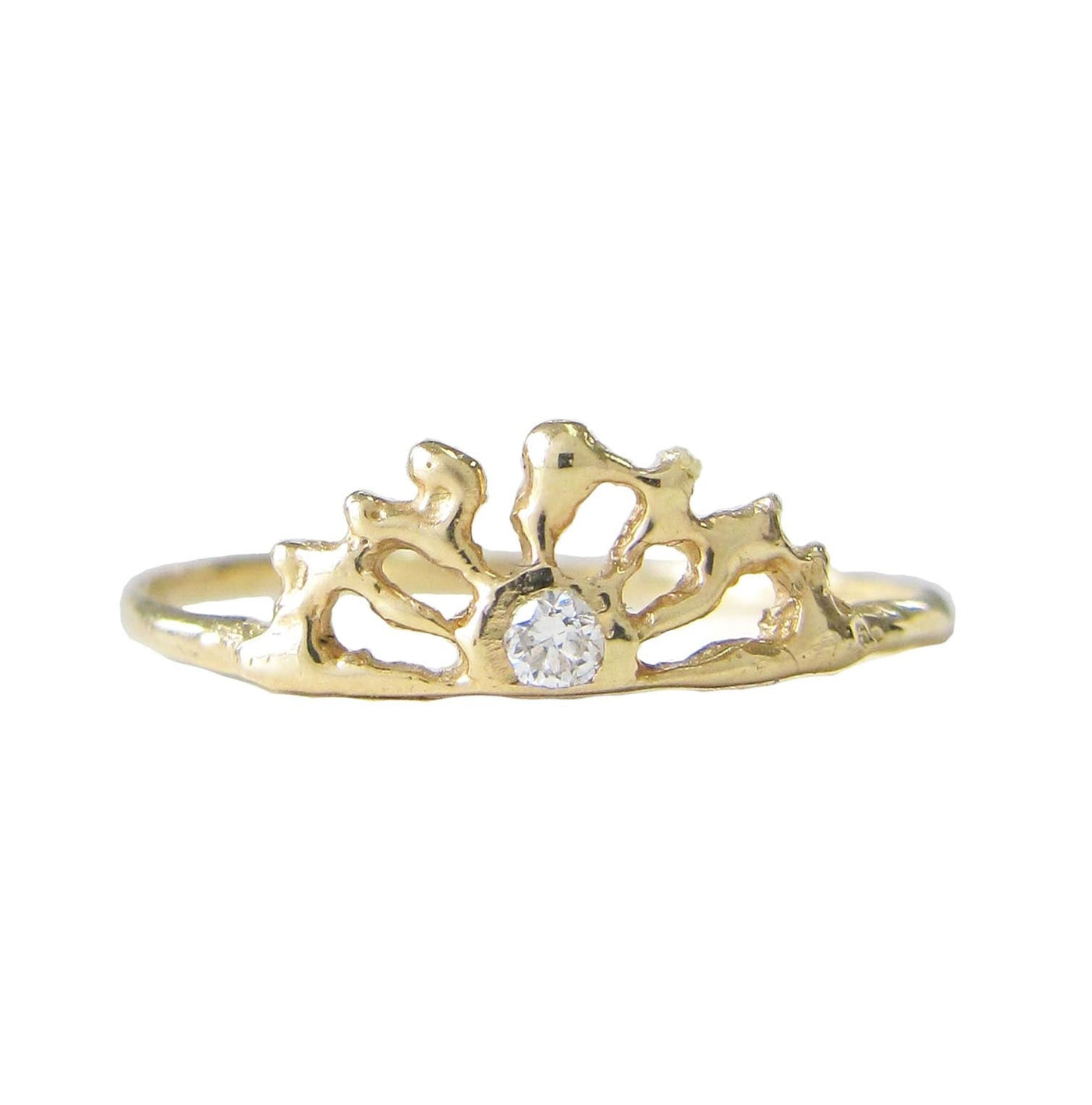 【HOUSE OF SHIFFON】Delicate Amara Chain Ring Gold〜リング 14k Yellow Gold Figaro Chain Ring - Handmade