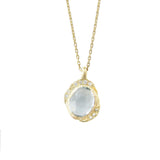 Oasis Blue Topaz Necklace with White Round Brilliant Diamonds.