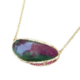14k Yellow Ruby Zoisite Hidden Cove Necklace.