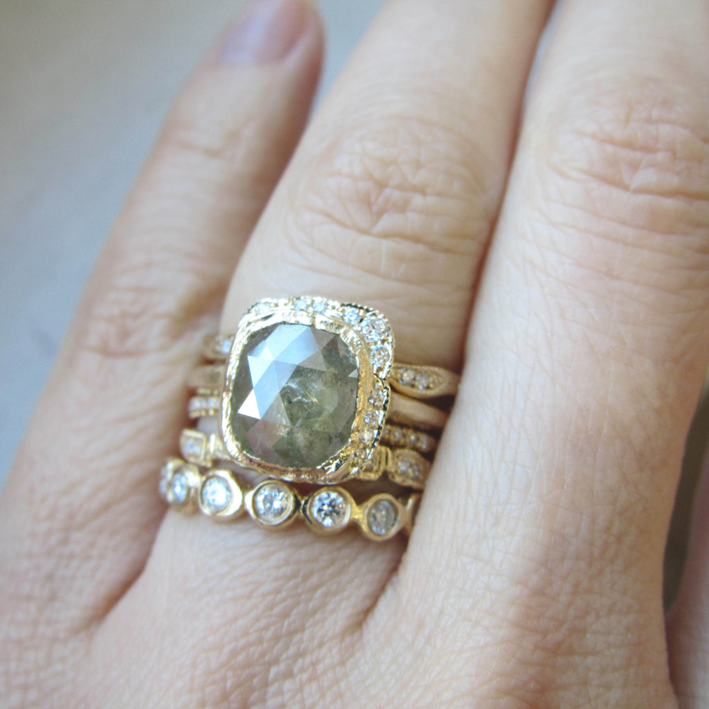 Reflection Rings Example Misa Jewelry - Diamond Jewelry - Rustic Diamond Reflection Ring