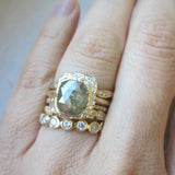 14k Rustic Diamond Reflection Ring as Part of a Set.