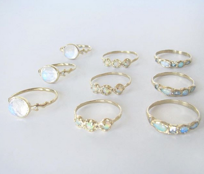 Misa Jewelry - Opal Jewelry - Mini Haku Lei 3 Opal Ring