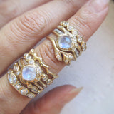 Moonstone rings collection. 