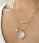 Moonstone Cove Necklace with White Round Brilliant Diamonds as part of a Set of Three.