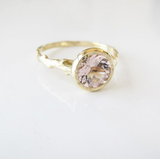 7mm Morganite Bloom Ring Left Angle View.