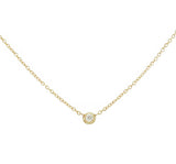 14k Yellow gold Stardust Floating Diamond Necklace