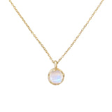 14K Fire Coral Moonstone Necklace