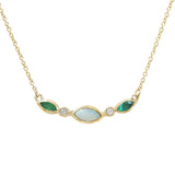 Aurora Necklace made with Emerald and Opal.