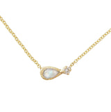 Guiding light necklace with white round brilliant diamonds.