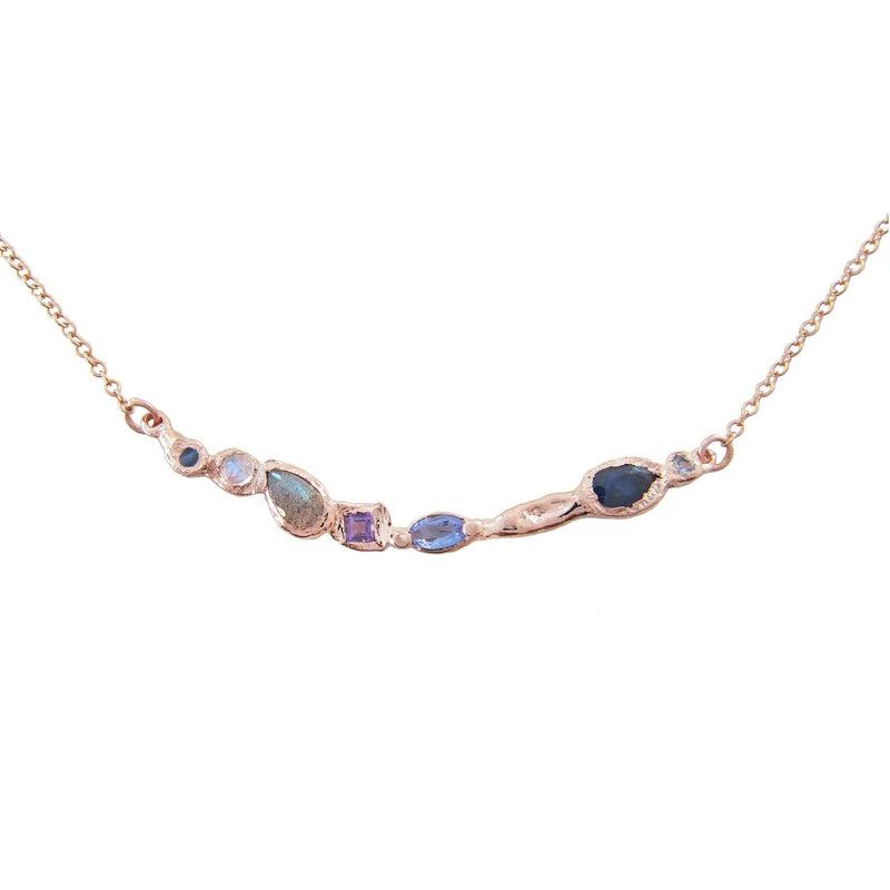Ama Unicorn Necklace made with Sapphire, moonstone, labradorite, amethyst and tanzanite.
