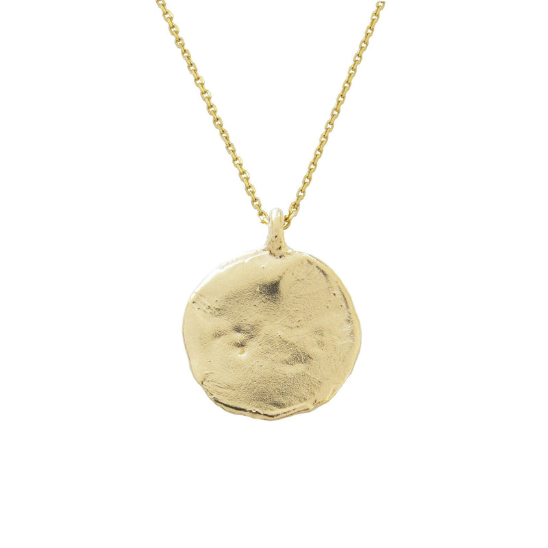 14K Yellow Gold Medallion Necklace.