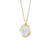 Oasis Moonstone Necklace with White Round Brilliant Diamonds.