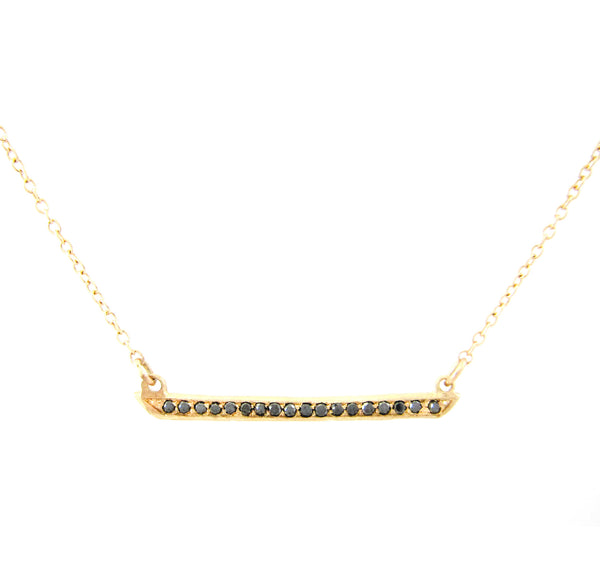 14K Gold Horizon Black Diamond Necklace