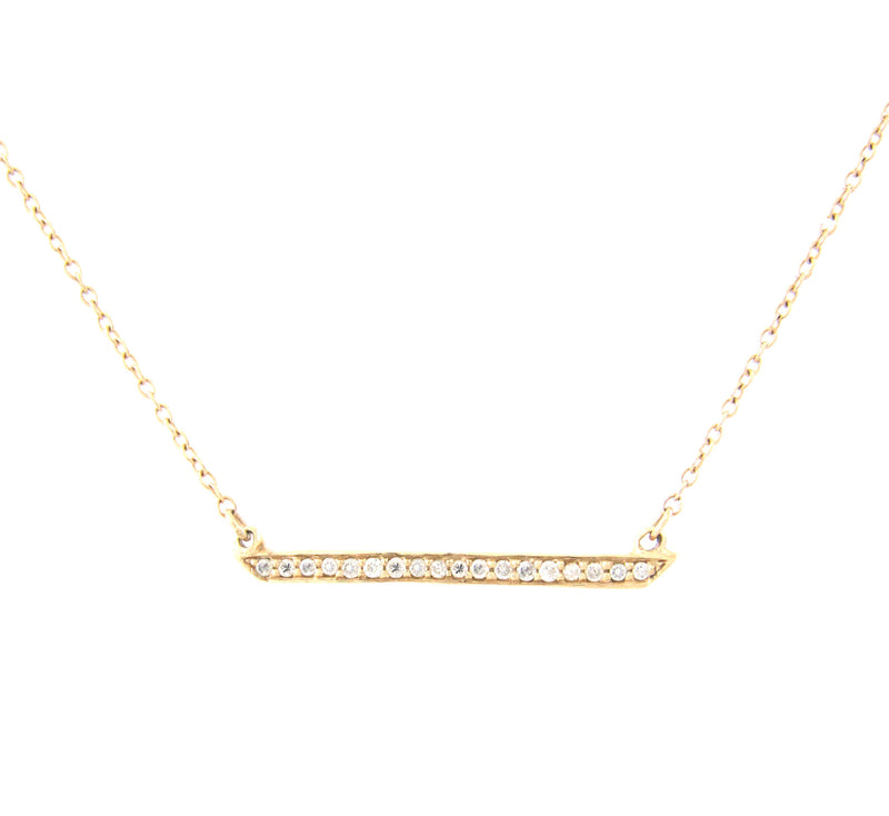 Yellow gold necklace with diamonds.
