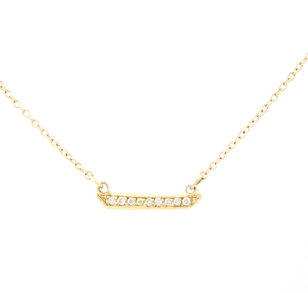 Yellow gold necklace with diamonds.