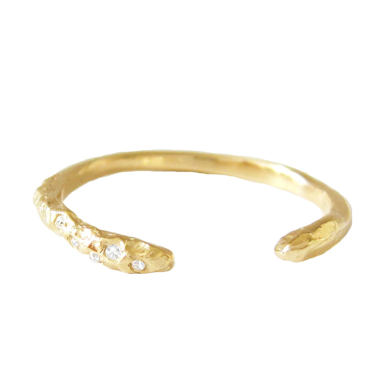 Yellow Gold ring with diamonds. 