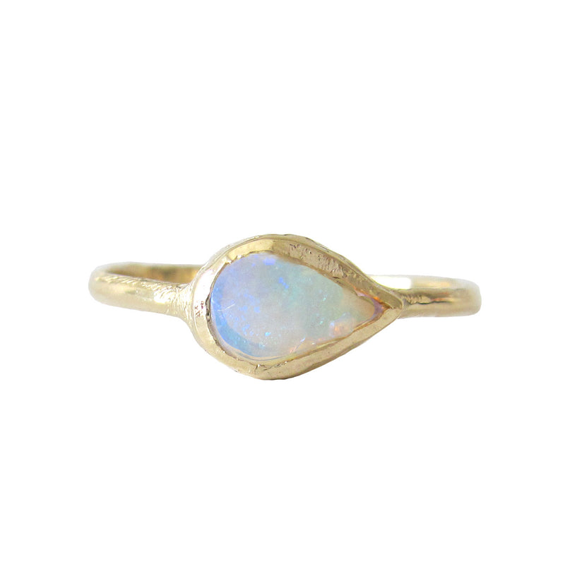 14k yellow gold ring with moonstone.