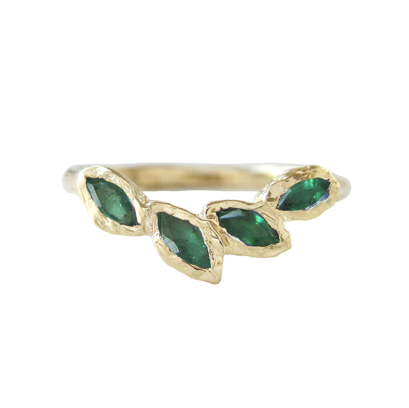 14k Petal emerald ring.