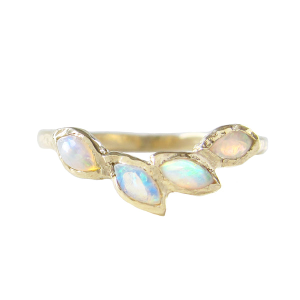 14K Yellow Gold Petal Opal Ring