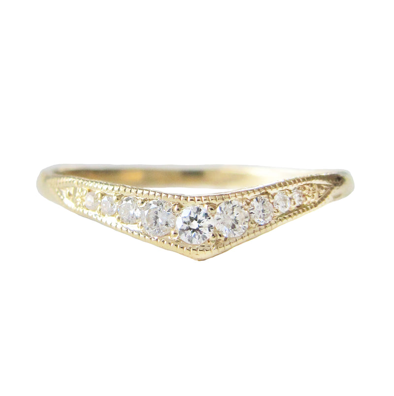 2mm .25ct Diamond Set Wishbone Ring - Abana Jewellers