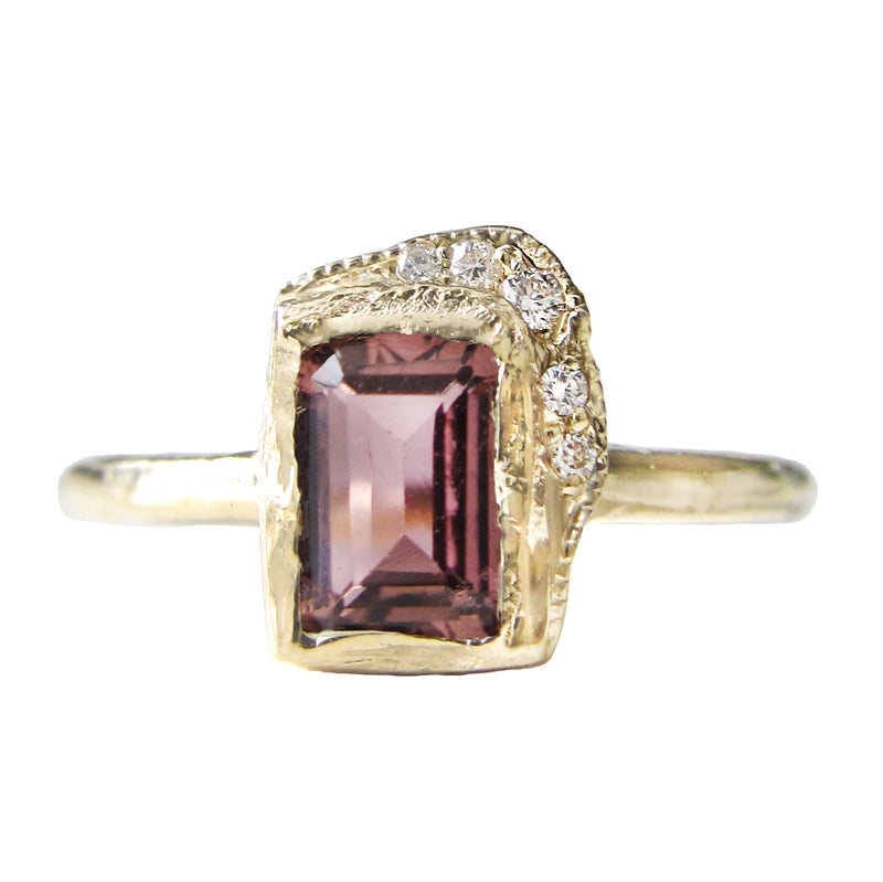 4.43 Carat Pink Tourmaline and Diamond Ring