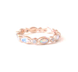 Rose Gold Opal Eternity Ring with Diamonds.