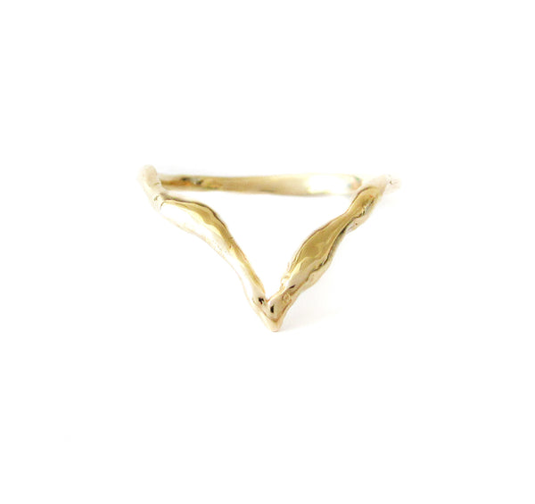 Yellow Gold Lava Beak Ring without Black Diamonds.