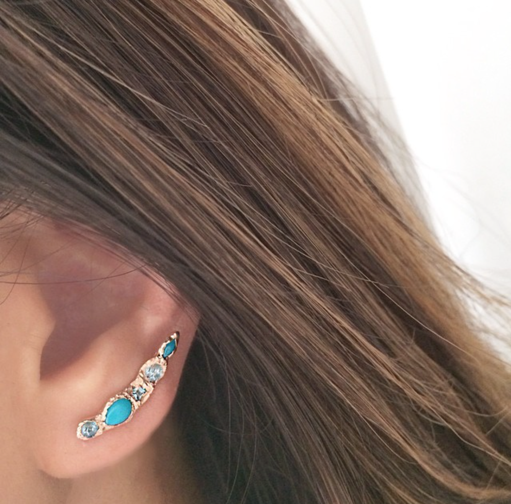 Turquoise ear crawler cheap