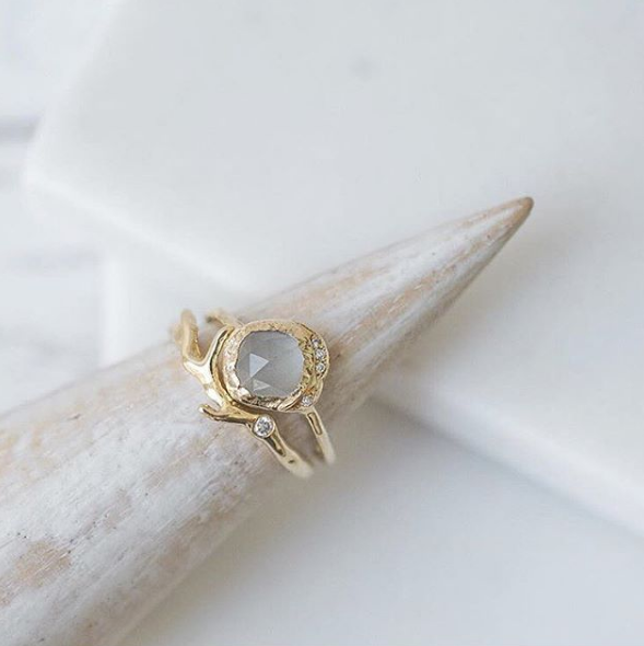 14k Yellow gold ring with diamond.